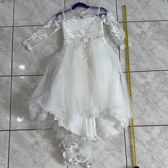 USED- 2 Bundle- Elegant White Lace Tulle Dresses - Picture 9 of 16